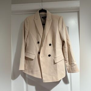 Women's Cream Double-Breasted Blazer